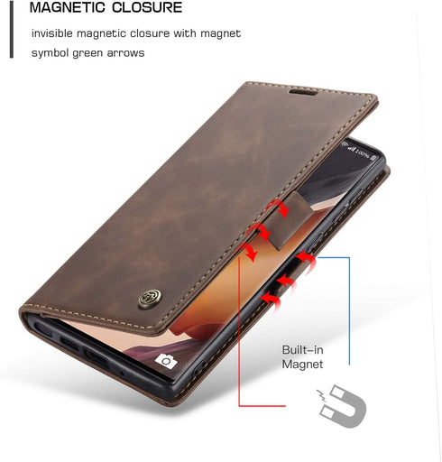 Samsung Galaxy Note 20 Ultra Wallet Case, Retro PU Leather Flip Magnetic Closure Protective Cover with Card Slots Cash Pockets with Kickstand for ...