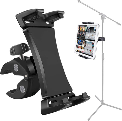 Microphone Music Stand Tablet Smartphone Holder Mount Heavy Duty 360 Degree Swivel Clamp Compatible with 3.5 to 13.5in Phone Tablets, iPad Pro 12....