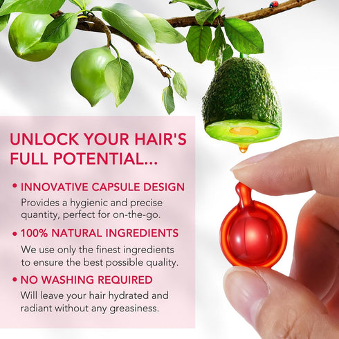 Bieyoc Hair Vitamin Capsules, Hair Serum Capsules with Vitamin A C E B5 for Hair Repair and Moisturizing, Hair Care Vitamins 40 Pcs Hair Oil Capsu...