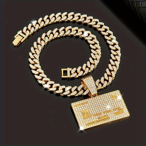 Cuban Link Chain for Men, Miami Mens Chain Silver Gold Plated Bling Necklace Diamond Chain for Men Iced Out Chain Hip Hop Jewelry...