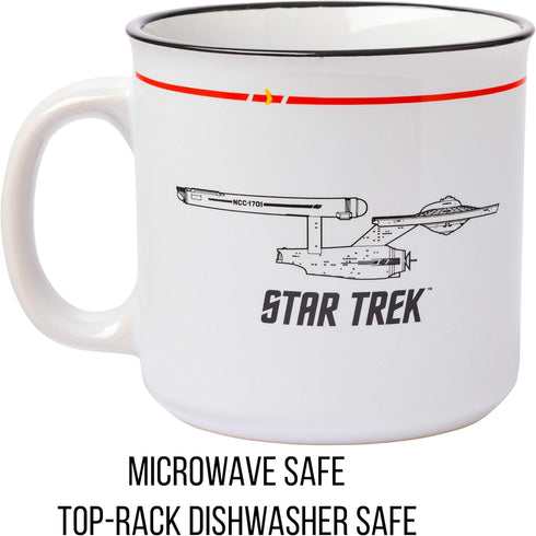 Silver Buffalo Star Trek NCC-1701 Property of The USS Enterprise Ceramic Camper Mug, 20 Ounces...