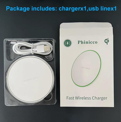 Wireless Charger 10W Fast Wireless Charging Pad Compatible with iPhone 15/15 Plus/15 Pro Max/14/13/SE...