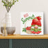 Summer Strawberry Gnome Canvas Wall Art Framed Print 8x8 Inch Hello Summer Poster Painting Desk Sign Home Kitchen Decor...