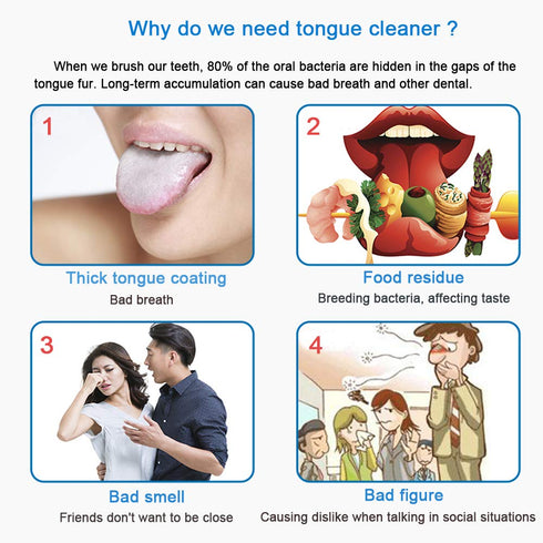 New Version Tongue Scraper Cleaner for Adults & Kids, Medical Grade Metal Tongue Brushes Set for Fresh Breath Dental Eliminate Bad Breath in Secon...