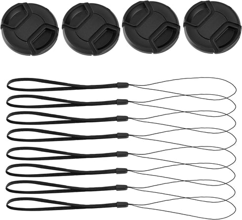 4 Pcs 58mm Center Pinch Front Lens Cap Compatible with Canon EOS Rebel T7 T6 T5 T100 4000D T8i T7i T6s T6i T5i T4i T3i T2i T1i SL3 SL2 SL1 XSi XTi...