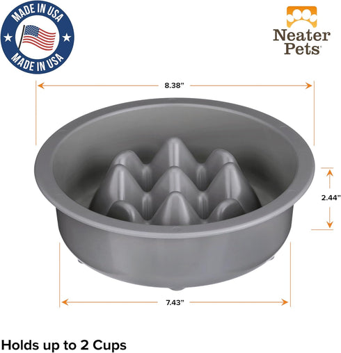 The Niner Slow Feed Bowl - Raised Peaks Slow Down Pets Eating - Fits Elevated Feeders Including Neater Feeder Large Sizes - Gentle on Teeth and Gu...
