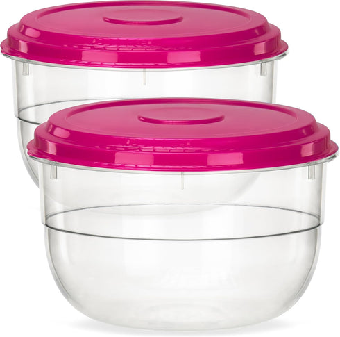 DecorRack X-Large Food Storage Containers, 5.75 Quarts, BPA Free Plastic, 185 oz Heavy Duty Multipurpose Plastic Storage Containers, Round Cake Do...