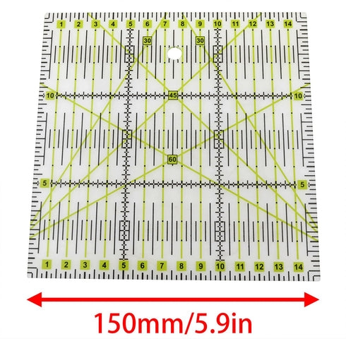 6X 6-inch Quilting Ruler Square Non-Slip Acrylic Quilting Ruler Suitable for Quilting, Sewing and DIY Craft Fabric Cutting Ruler -1PCS...