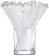 100 Pieces Ball Head Stirrer Disposible Plastic Round Top Crystal Swizzle Sticks, Crystal Cake Pops, Cocktail Coffee Drink Stirrers (Clear)...