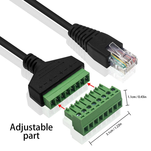 Poyiccot RJ45 Screw Terminal Adapter, RJ45 Male to 8 Pin Screw Terminal Connector, RJ45 Ethernet Extender Network Adapter RJ45 8P8C Screw Terminal...