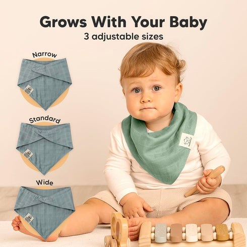 8-Pack Muslin Bibs for Baby Girls, Baby Boys - Muslin Baby Bibs for Drooling and Teething, Bandana Bibs for Baby Girl Bibs, Baby Bibs for Boys, Ba...
