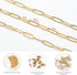 KYUNHOO 5M Gold Plated Stainless Steel Chain for Jewelry Making 4mm Wide Embossed Oval Paperclip Chain Bulk Soldered Jewelry Chain Spool with Lobs...