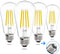 E ENERGETIC LIGHTING ST58/ST18, LED Filament Light Bulbs, 3CCT, 2700K/4000K/5000K,High Brightness, 7W, 60 W Equivalent,Classic Clear Glass, E26, 4...