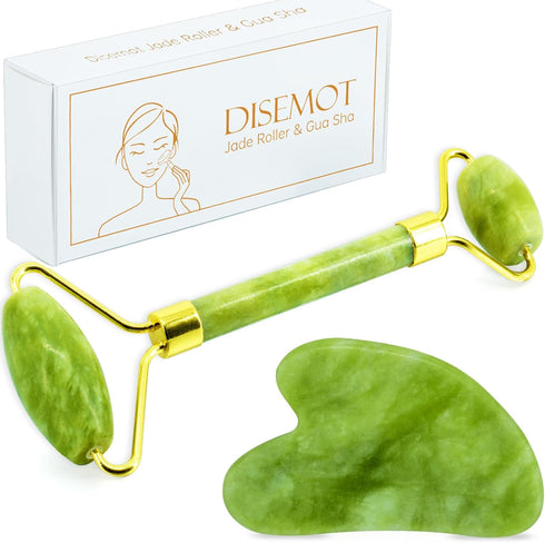 Jade Roller & Gua Sha Facial Tools, Natural Anti-Aging Jade Beauty Skin-Care Tool Face Roller to Rejuvenate Facial Skin Cooling, Slimming & Firmin...
