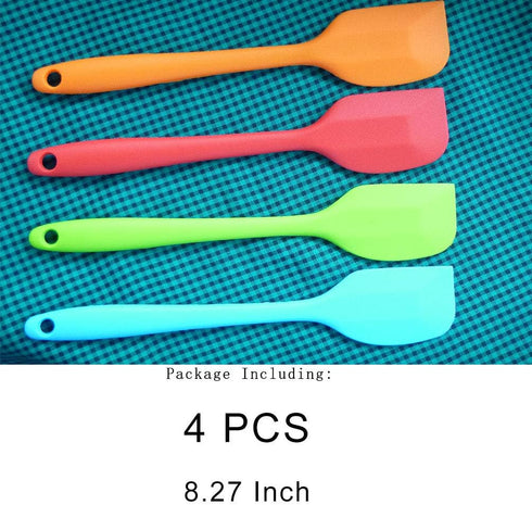 zYoung 4 Pcs Silicone Spatulas, Rubber Spatula Heat Resistant Seamless One Piece Design Flexible Scrapers Baking Mixing Tool,Small...