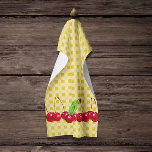 Caroline's Treasures BB7168KTWL Cherries on Basketweave Kitchen Towel Dish Cloths Guest Hand Towel Decorative Bathroom Towel for Face,Tea, Dishclo...