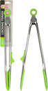Parve Green Locking Kitchen Tongs – 12” Heavy Duty Multipurpose Tool - Stainless Steel with Non-Stick Silicone Tips - Color Coded Kitchen Tools by...