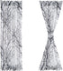 FMFUNCTEX Sheer Side Front Door Curtains 40" White Black Branch Tree Half Print Curtain for Patio Doors with Matching Tiebacks 24”w 2 Panels...
