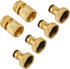 Garden Hose Quick Connect Solid Brass Quick Connector Garden Hose Fitting Water Hose Connectors 3/4 inch GHT (6 pc Connect Set)...