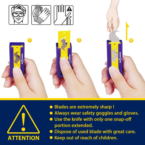 Hook Utility Knife Blades Dispenser Heavy Duty Blades SK5 Steel 20 pack...