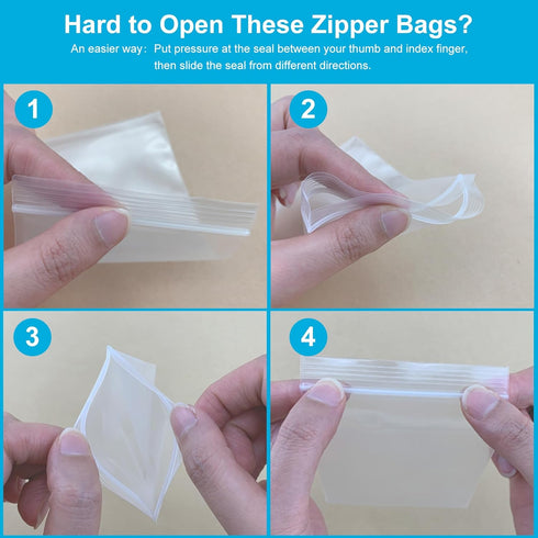 1.5''x 1.5'', (Pack of 200) 2 mil Thick Clear Plastic Reclosable Zip Poly Bags with Resealable Lock Seal Zipper for Photo, Jewelry, Bakery, Treats...