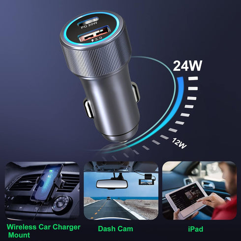 5 Pack USB C Car Charger, Bangfun 36W Dual USB Car Charger Adapter Fast Charge PD&QC 3.0 Cigarette Lighter USB Charger Compatible iPhone 15 14 13 ...