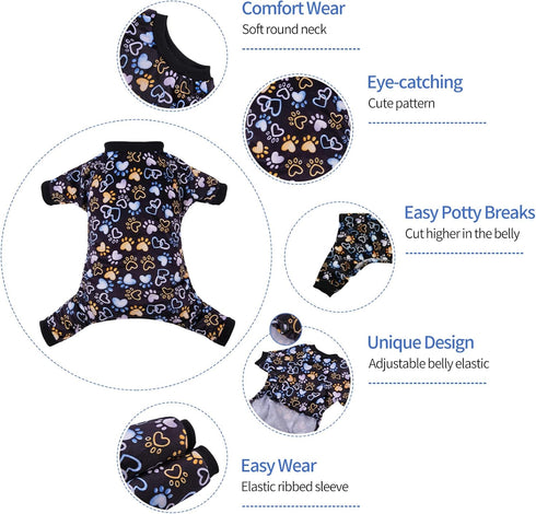 CuteBone Dog Pajamas Costumes Fleece Pet Clothes Puppy Onesie Winter Holiday Cute Cat Jammies Keep Your Pet Warm in The Cold Weather P220XS...