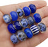 50pcs Assorted Dark Blue Resin Imitation Glass European Large Hole Beads Rhinestone Metal Spacer Charms Bead Assortments for DIY Crafts Bracelets ...