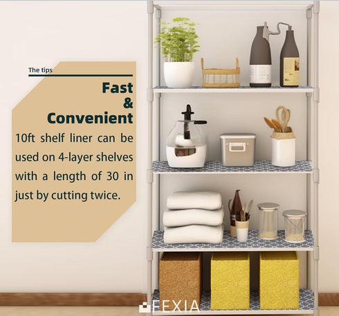 2-Roll Cabinet Liners for Shelves and Drawers, 12 Inch x 5 FT(60 Inch), Non Adhesive for Refrigerator Storage Cupboard Liners, Washable Oil-Proof ...