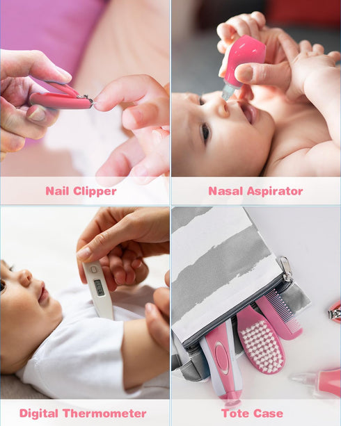 OTTOLIVES Baby Healthcare and Grooming Kit, 24 in 1 Baby Electric Nail Trimmer Set Newborn Nursery Health Care Set for Newborn Infant Toddlers Bab...