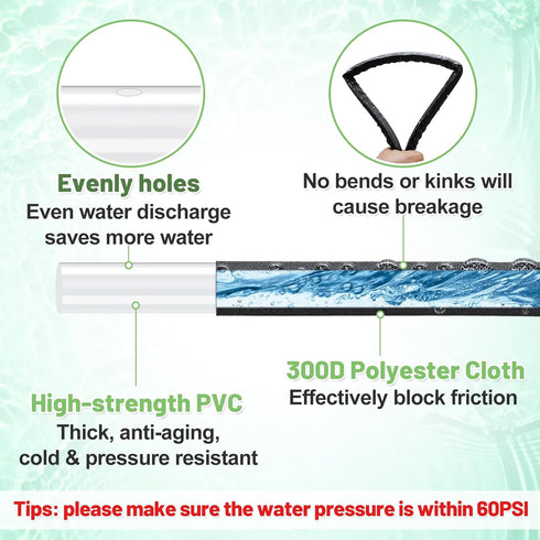 Soaker Hose 25FT for Garden Beds - 3/4" Heavy Duty Double Layer Drip Irrigation Hose, Save 85% Water- Linkable Flat Soaker Hose for Lawn Flower Be...