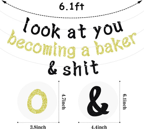 Look at You Becoming a Baker Banner, Congrats Grad, Congrats Baker, Class of 2024 Cooking Academy Gradaution Party Decorations...
