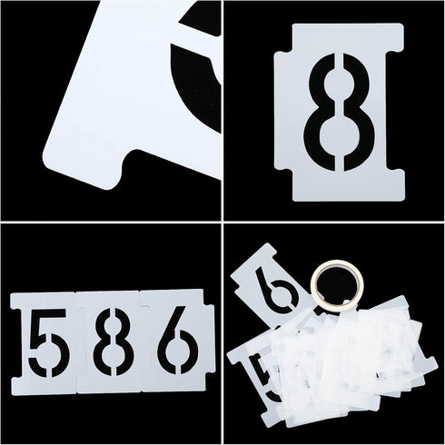 Curb Stencil Kit 0-9 Numbers Stencils Kit 14 Mil Plastic and 4 Inch Tall Numbers with Masking Tape for Mailbox Address Painting(42 Pieces)...