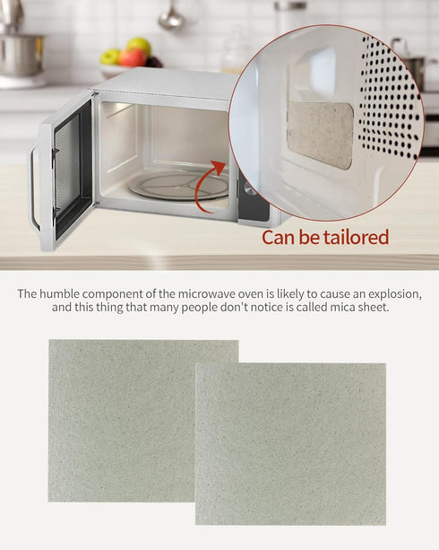 2 PCS Waveguide Cover, Universal Mica Sheet for All Microwave Oven, Cut to Size, 150X120mm...