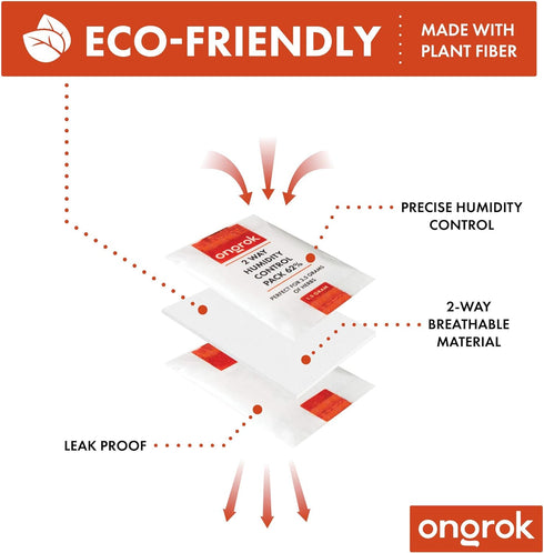 ONGROK 2 Way Humidity Control Packets, 62% RH, 1.5 Gram, 24 Pack