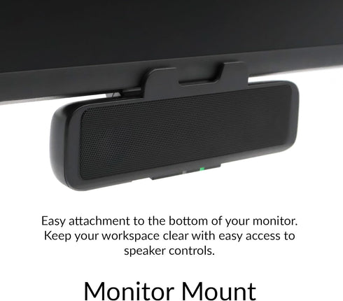 Cyber Acoustics USB Speaker Bar (CA-2890) – Stereo USB Powered Speaker, Easily Clamps to Monitor, Convenient Controls...