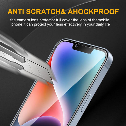 3 Pack Tempered Glass Screen Protector for iPhone 14/13?6.1 inch? + 3 Pack Camera Lens Protecto,Mounting Frame, Anti-Fingerprint, 9H Hardness, Scr...