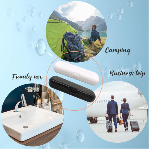 2 Pcs Electric Toothbrush Travel Case, Portable Travel Toothbrush Holder for Electric Toothbrush Set (Blue and Black)...