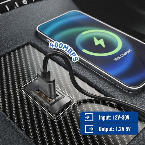 Anina USB Port Car Charger for Honda, Male to Female USB Power Socket Adapter, Panel Flush Mount Extension Cable for Civic CRV Accord Jazz Odyssey...