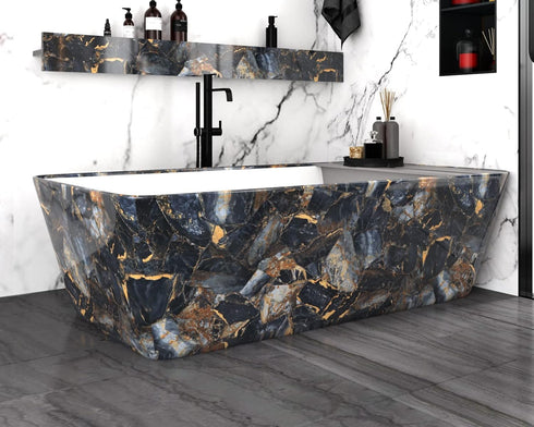 Marble Black Contact Paper Peel and Stick Countertops Gold Contact Paper Peel and Stick Wallpaper for Kitchen Waterproof Vinyl Film Marble Shelf L...