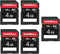 EASTBULL 5-Pack of SD Card 4GB Class 10 SD Card U1 V30 High-Speed 100MB/s Read SDHC Memory Card 5-Pack for Camera, Full HD Video, with 5 Mini Case...