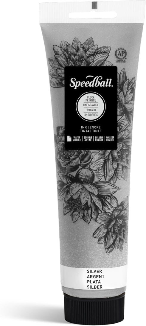 Speedball Water-Soluble Block Printing Ink, 5-Ounce Tube (Silver)...