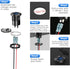 12V/24V USB Outlet Quick Charge 3.0 Dual USB Car Charger Socket with Blue Voltmeter, Waterproof Aluminum Cigarette Lighter USB Charger DIY Kit for...