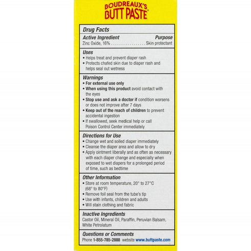 Boudreaux's Butt Paste Diaper Rash Ointment | Original Formula | 2-Ounces Tube | 1-Unit...