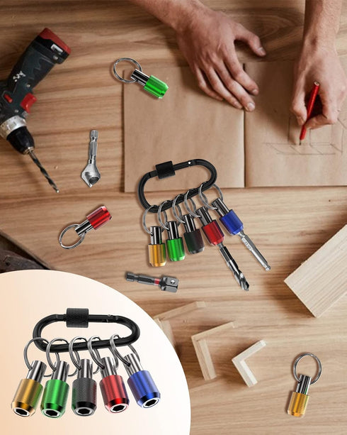 Upgrade, Steel Material, Katerk 5PCS 1/4 Inch Hex Shank Screwdriver Bits Holder Extension Bar Screw Adapter Drill Handy Heavyduty Keychain Bit Hol...