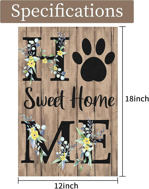 Home Sweet Home Spring Summer Garden Flag 12 x 18 Inch Lawn Flag Double Sided Printed with Pattern Outdoor Yard Welcome Flag Farmhouse Seasonal Ou...