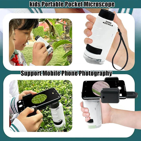 Minilabsters Miniscope Kids, Mini Labsters Portable Microscope, Miniscope Portable Microscope Kids Minilabsters, Pocket Microscope, Handheld Micro...