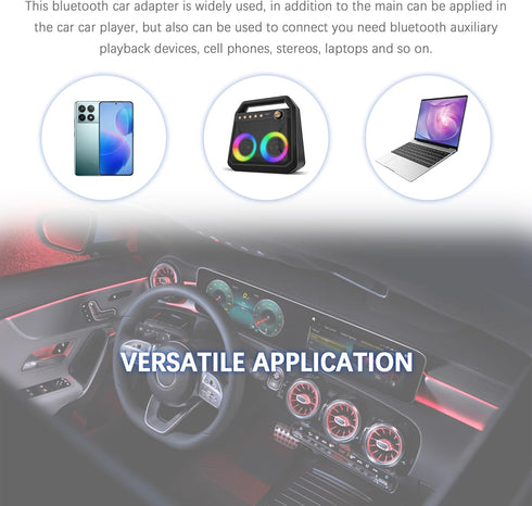 Wireless Bluetooth Receiver for Car with RCA Audio Cable,AUX Bluetooth Car Adapter Keeps Audio Playback Stable,Reliable Bluetooth Transmitter for ...