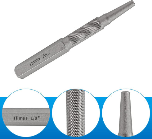 4pcs Nail Setter Punch, 1/32 1/16 3/32 1/8 Inch Center Punch Set, Nail Punch Kit Nail Driver Tool...