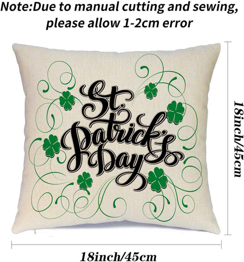Ueerdand St Patrick's Day Pillow Covers Set of 4 18x18 Inch Shamrock Happy St Patrick's Day Decorations Green Clover Buffalo Plaid Lucky Truck Dec...